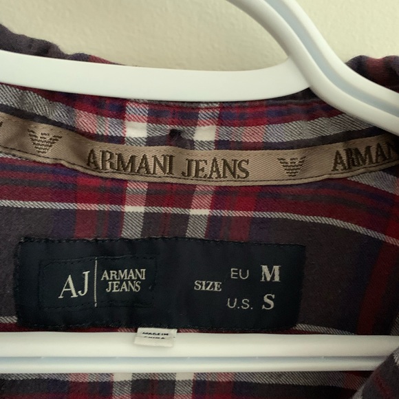 Armani jeans button up longsleeve shirt mens small womens medium or large - Picture 4 of 5